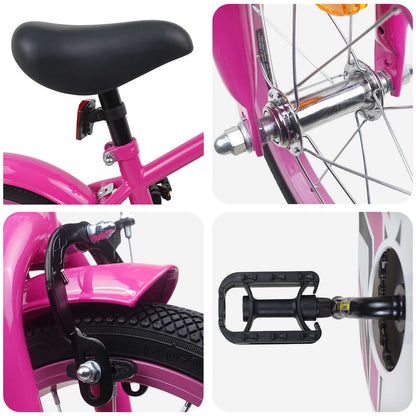 Kids Bike 16 Inches for 4-6 Years Old Dark Pink