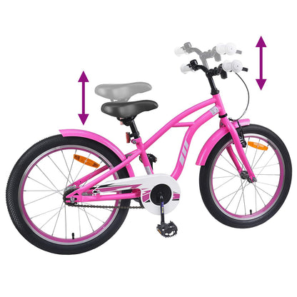 Kids Bike 22 Inches for 7-12 Years Old Dark Pink
