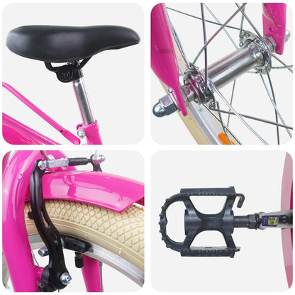 Kids Bike 20'' for 6-11 Years Old Dark Pink