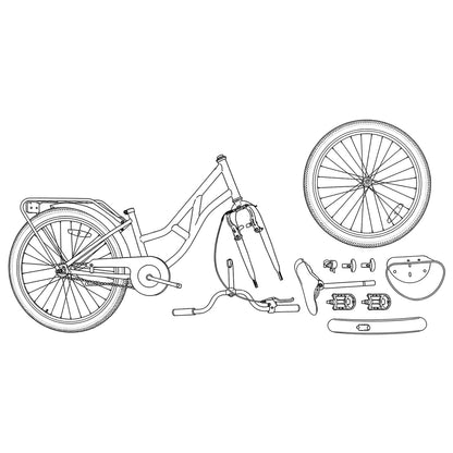 Kids Bike 20'' for 6-11 Years Old Dark Pink