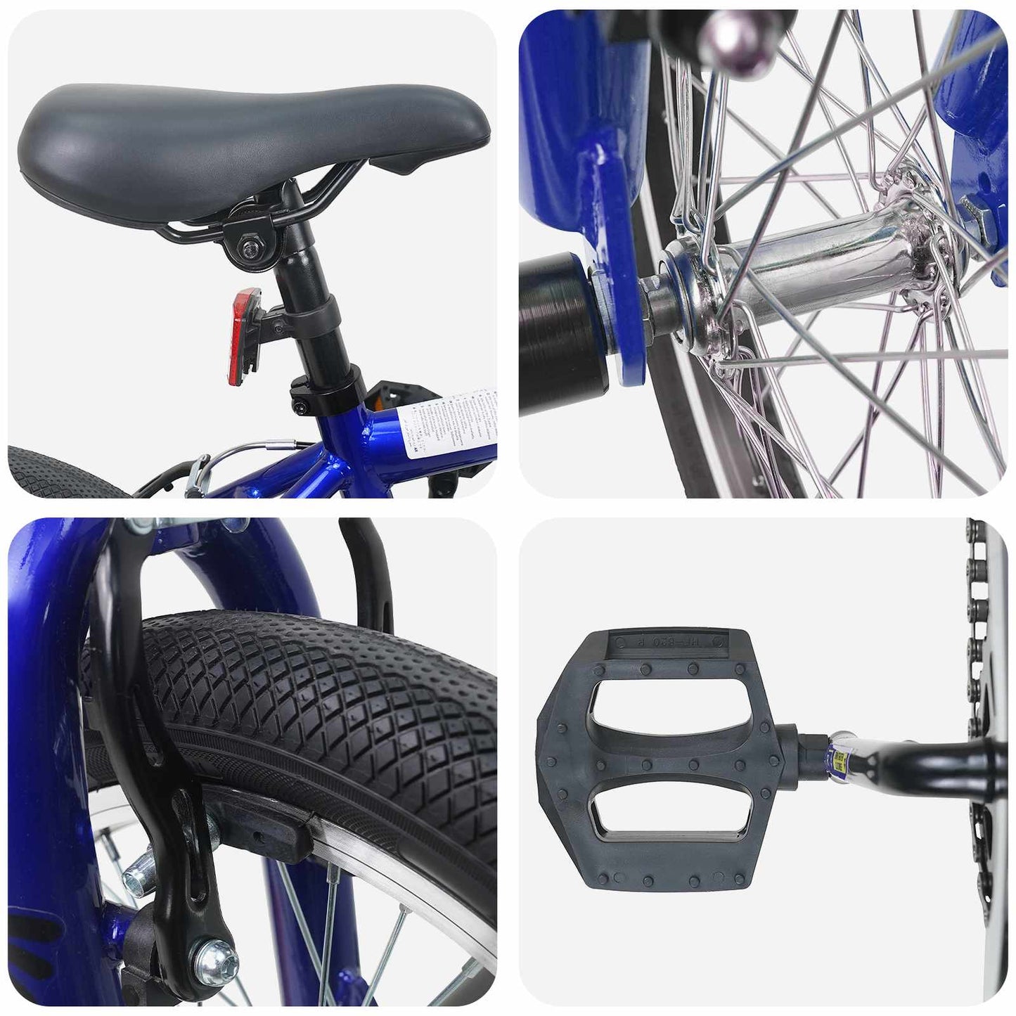 BMX Bike 18 Inches for 7-10 Years Old Dark Blue