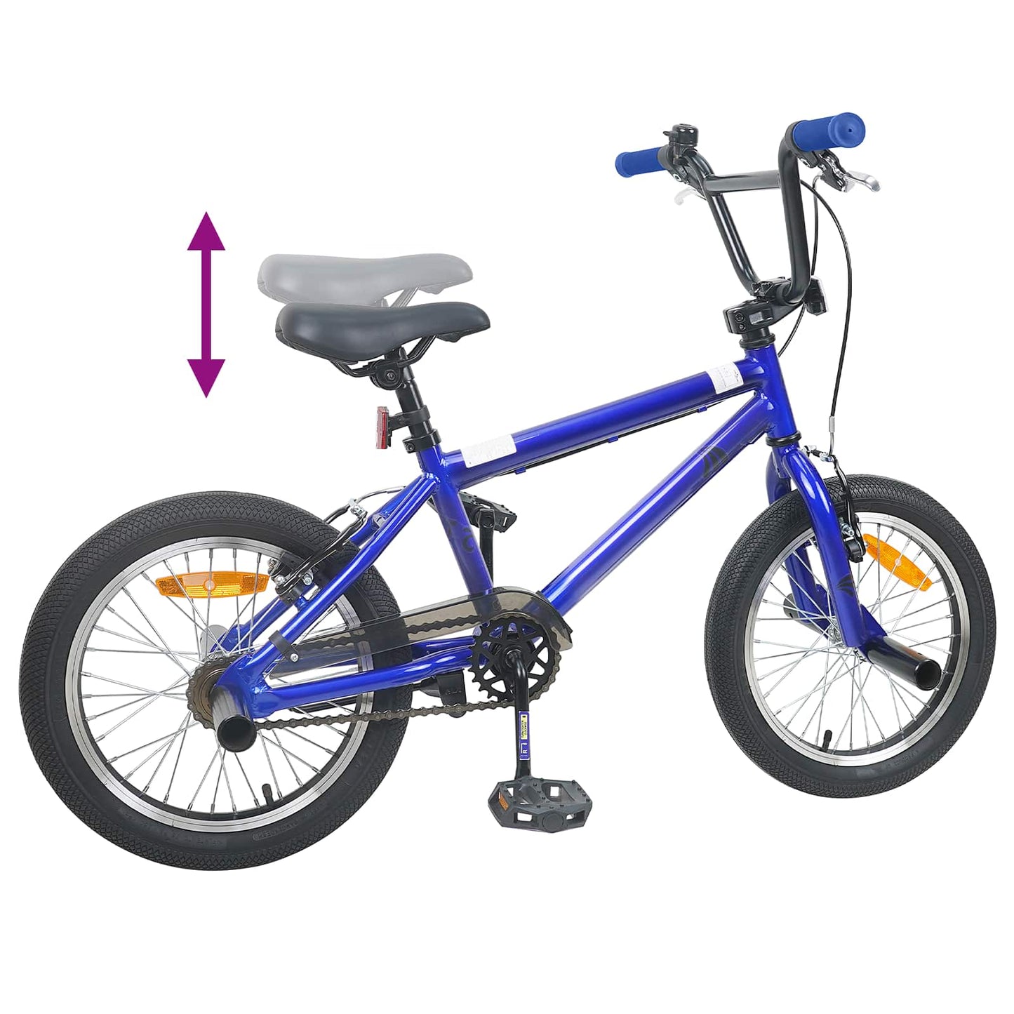 BMX Bike 18 Inches for 7-10 Years Old Dark Blue