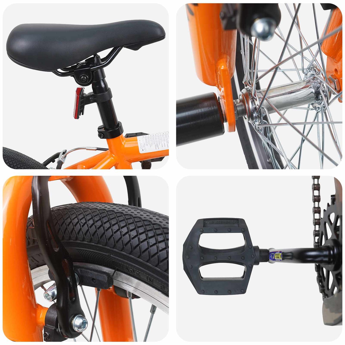 BMX Bike 18 Inches for 7-10 Years Old Orange