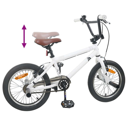 BMX Bike 18 Inches for 7-10 Years Old White