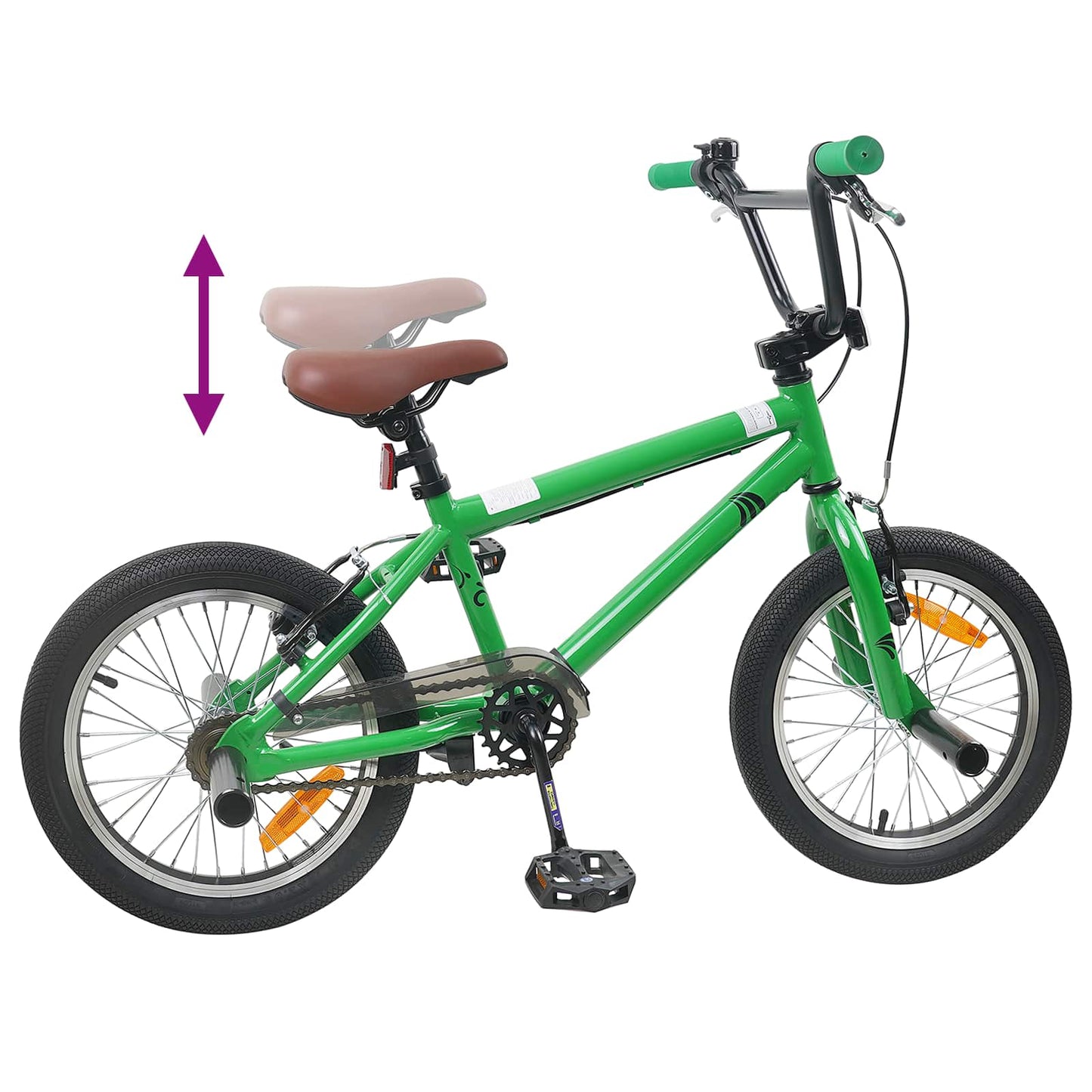 BMX Bike 16 Inches for 5-8 Years Old Green