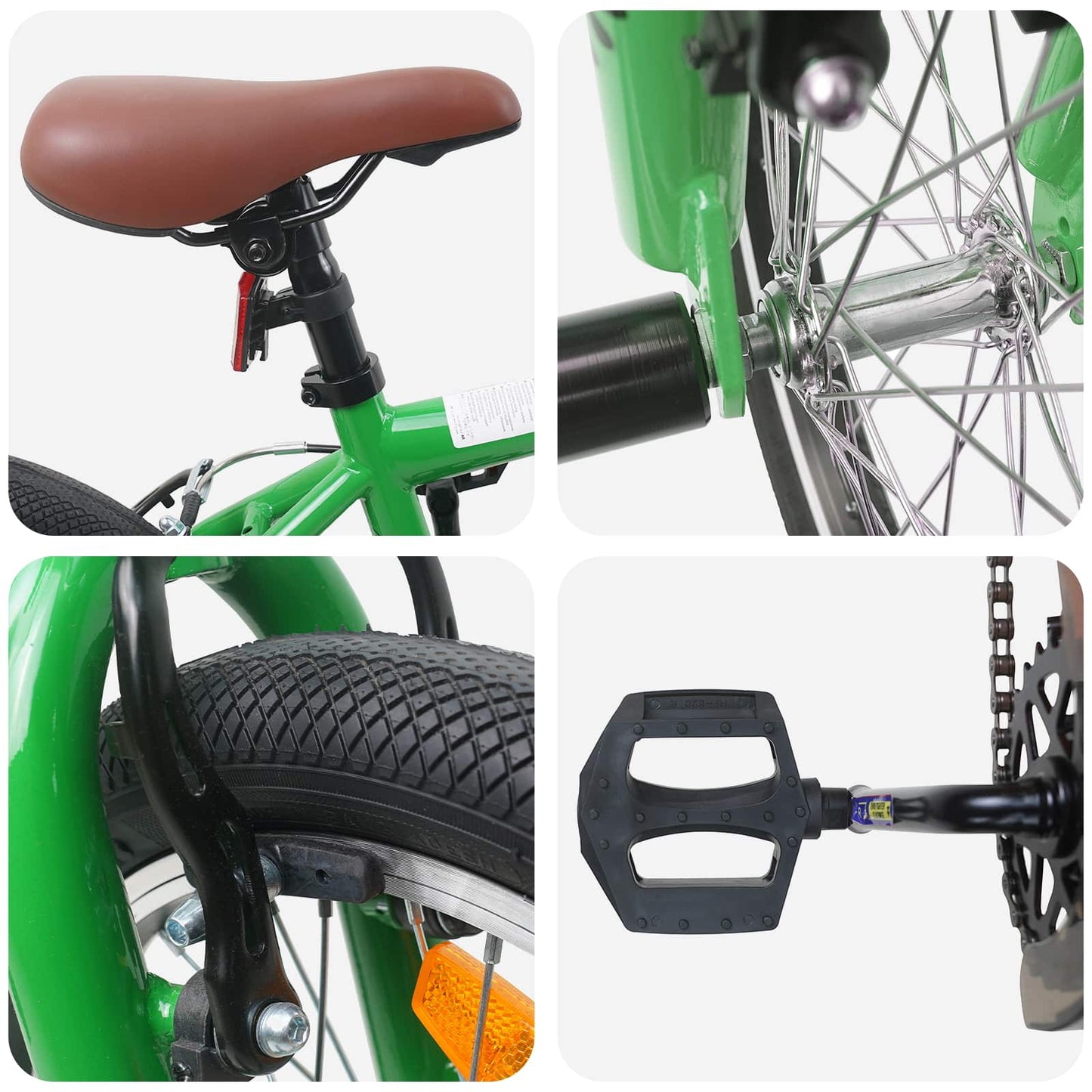 BMX Bike 18 Inches for 7-10 Years Old Green