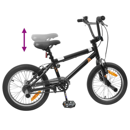 BMX Bike 18 Inches for 7-10 Years Old Black