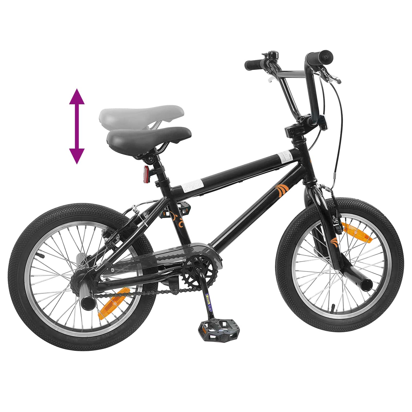 BMX Bike 20 Inches for 9 Years Old Black