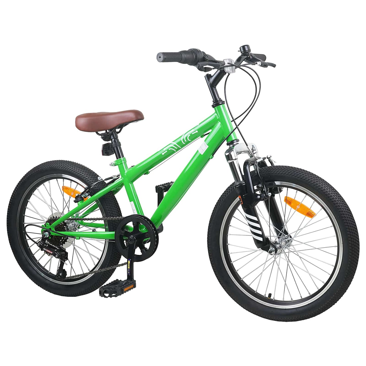 Mountain Bike 24 Inches 6-Speed for 8-12 Years Old Green