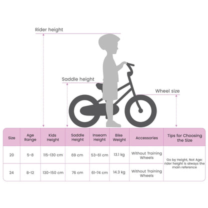 Mountain Bike 24 Inches 6-Speed for 8-12 Years Old Green