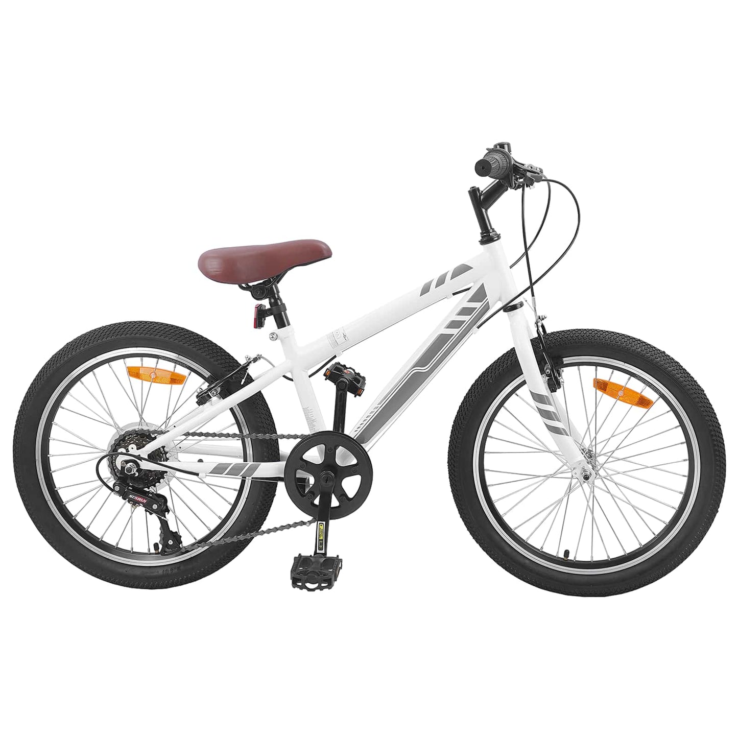 Mountain Bike 24'' 6-Speed for 8-12 Years Old White