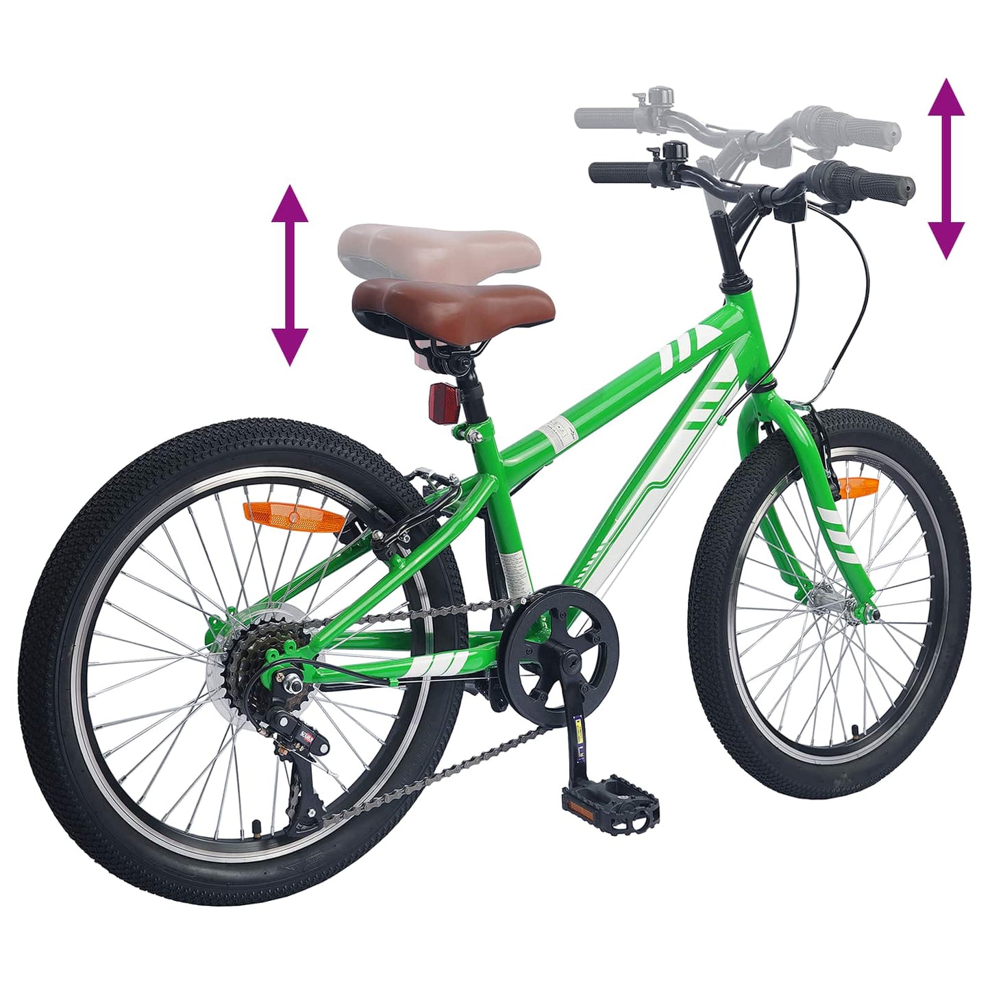 Mountain Bike 20'' 6-Speed for 5-8 Years Old Green