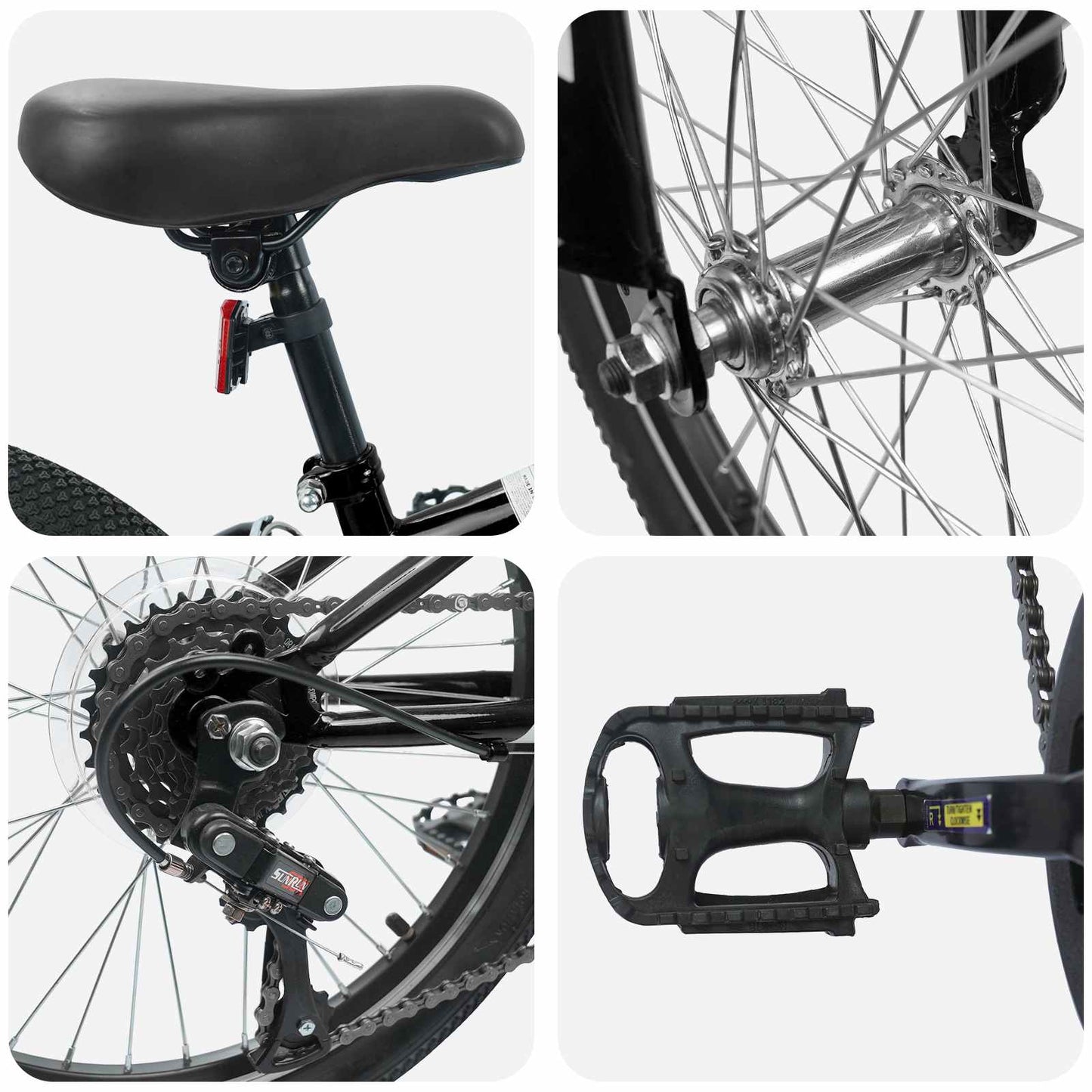 Mountain Bike 20'' 6-Speed for 5-8 Years Old Black