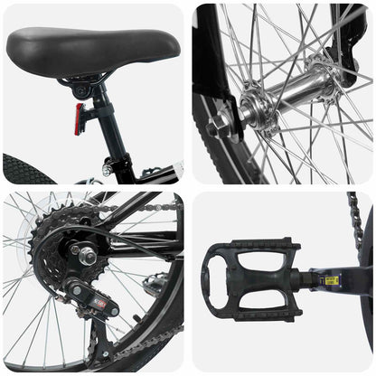 Mountain Bike 20'' 6-Speed for 5-8 Years Old Black
