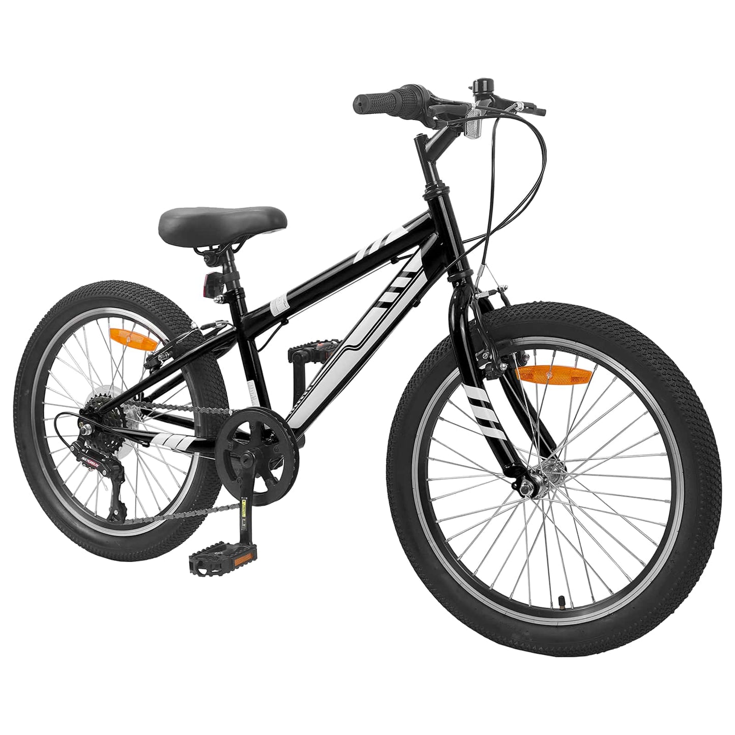 Mountain Bike 24'' 6-Speed for 8-12 Years Old Black
