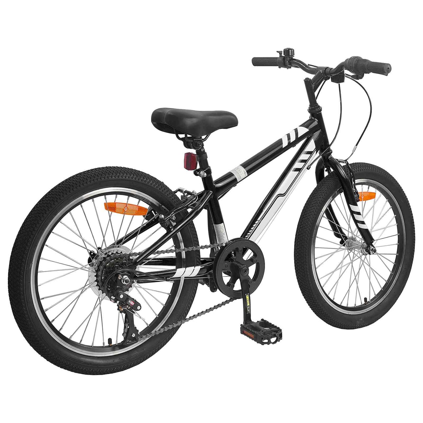 Mountain Bike 24'' 6-Speed for 8-12 Years Old Black