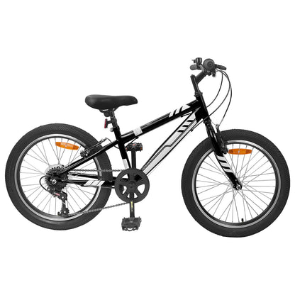 Mountain Bike 24'' 6-Speed for 8-12 Years Old Black