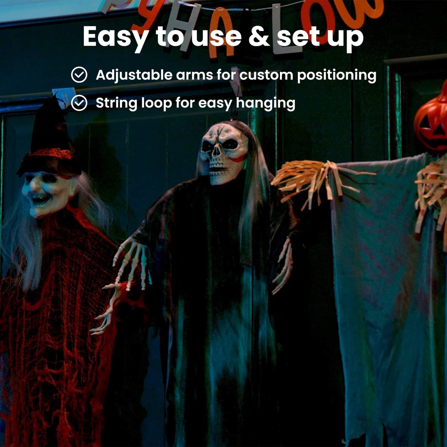Halloween Hanging Ghost 3 pcs Multicolour 61 x 97 cm Polyester