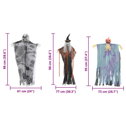 Halloween Hanging Ghost 3 pcs Multicolour 61 x 97 cm Polyester