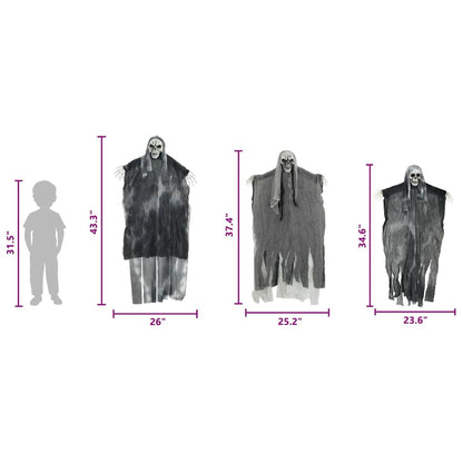 Halloween Hanging Ghost 3 pcs Black 66 x 110 cm Polyester