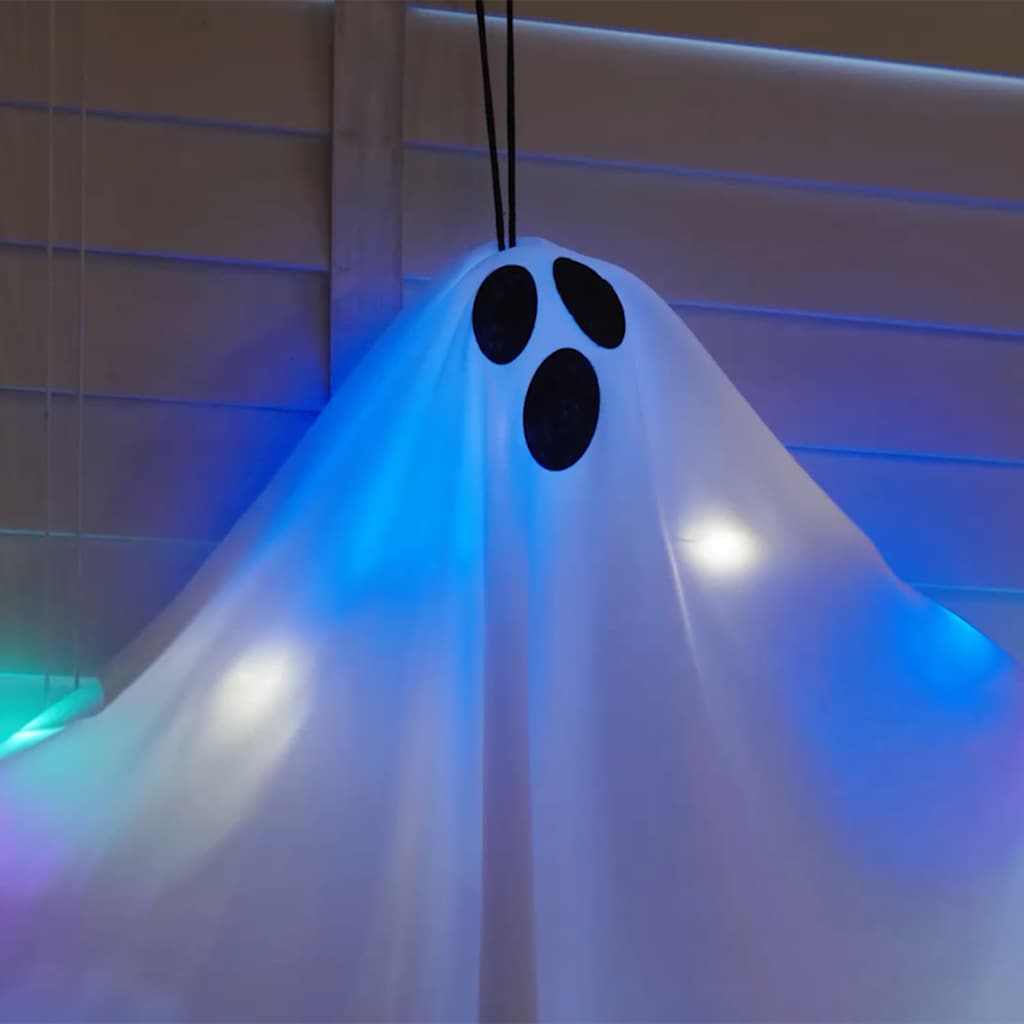 Halloween Hanging Ghost with 3 LEDs 3 pcs White Polyester