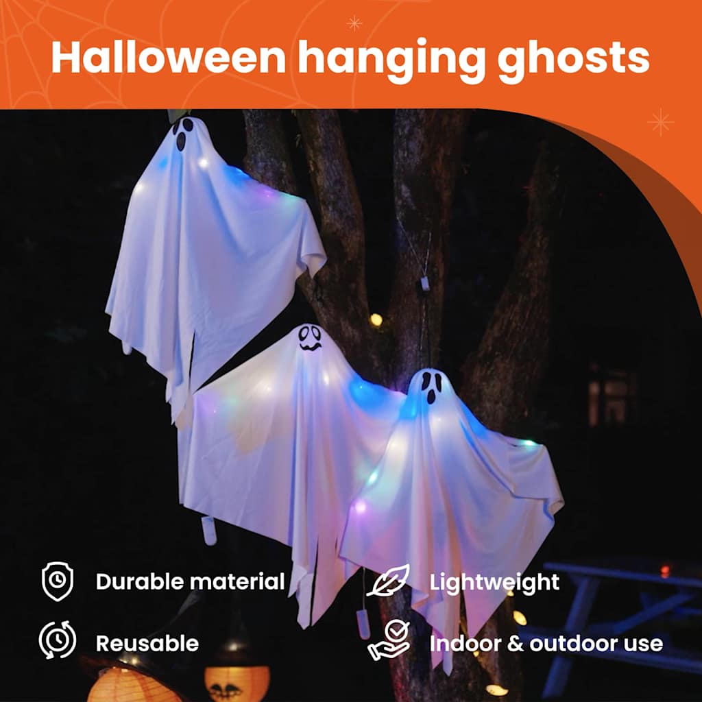 Halloween Hanging Ghost 3 pcs White 52 x 62 cm Polyester