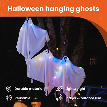 Halloween Hanging Ghost 3 pcs White 52 x 62 cm Polyester