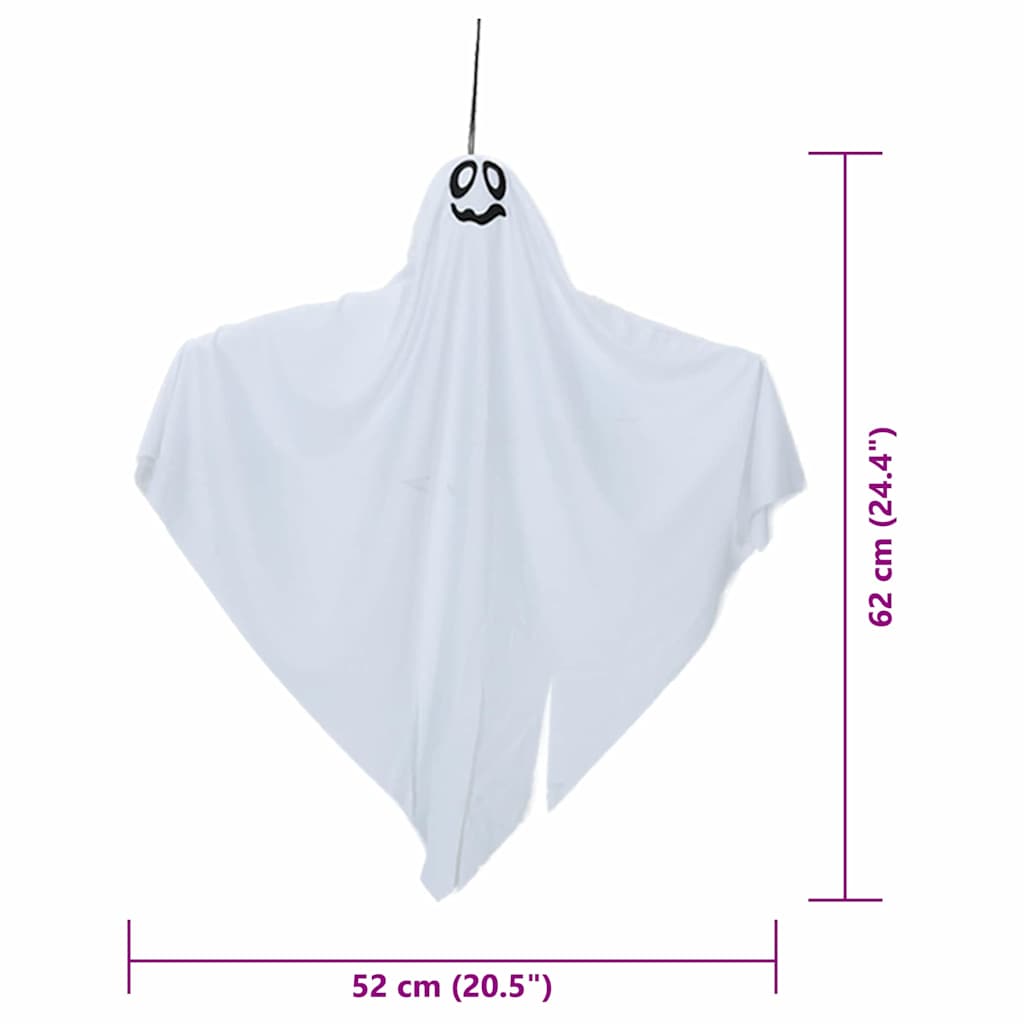 Halloween Hanging Ghost with 3 LEDs 3 pcs White Polyester
