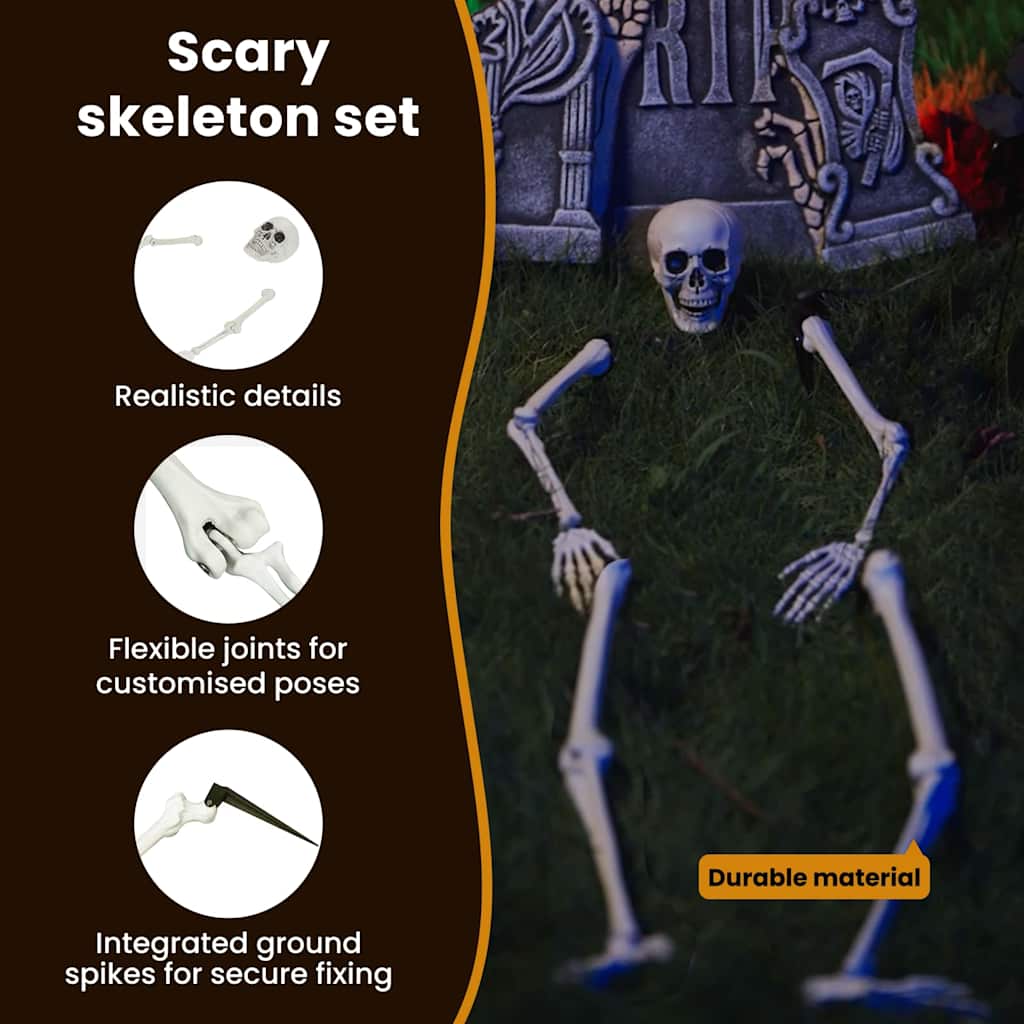 Halloween Skeleton with Ground Spikes White 45.5 x 13 cm