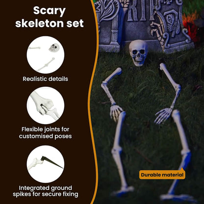 Halloween Skeleton with Ground Spikes White 45.5 x 13 cm