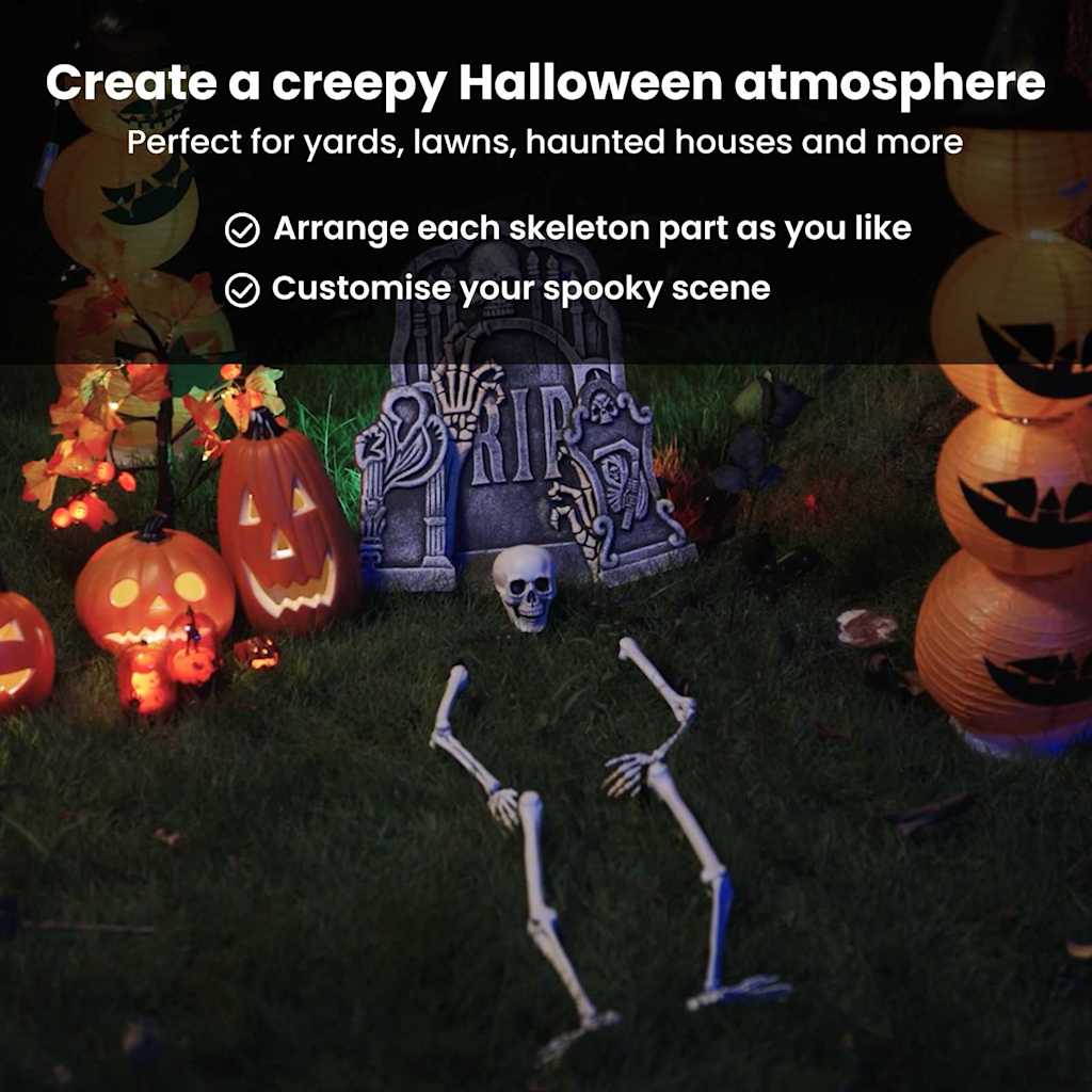 Halloween Skeleton with Ground Spikes White 45.5 x 13 cm