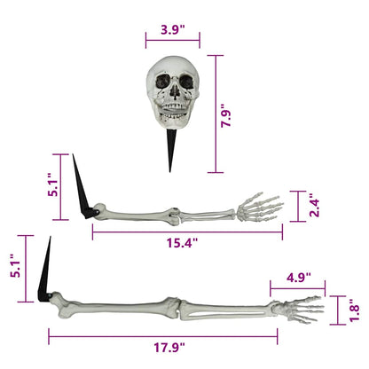 Halloween Skeleton with Ground Spikes White 45.5 x 13 cm