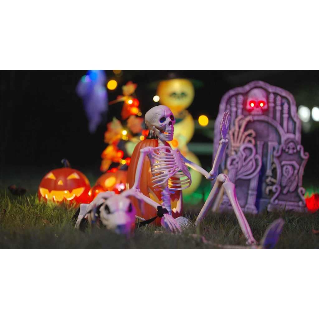 Halloween Decoration Skeleton 2 pcs White Polypropylene