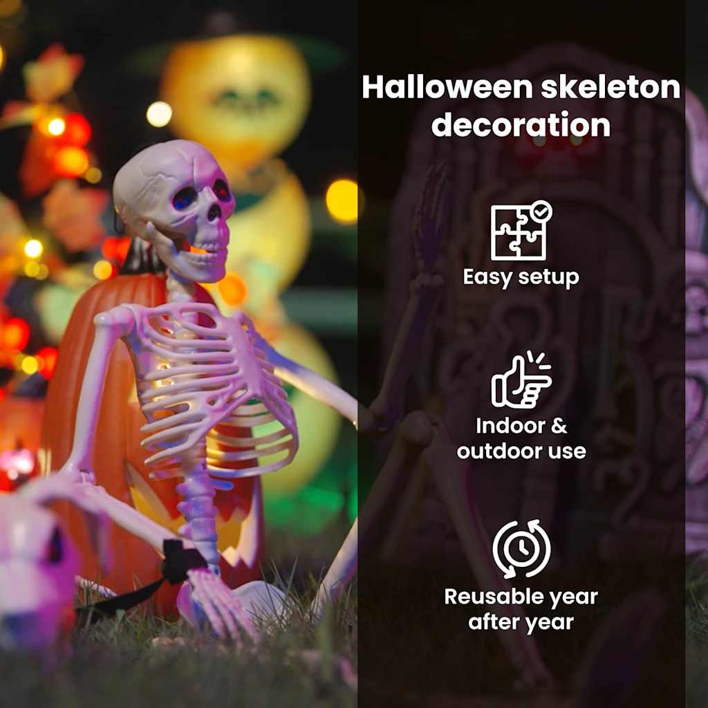 Halloween Decoration Skeleton 2 pcs White Polypropylene