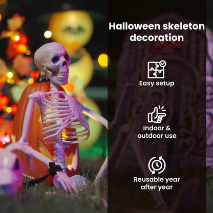 Halloween Decoration Skeleton 2 pcs White Polypropylene