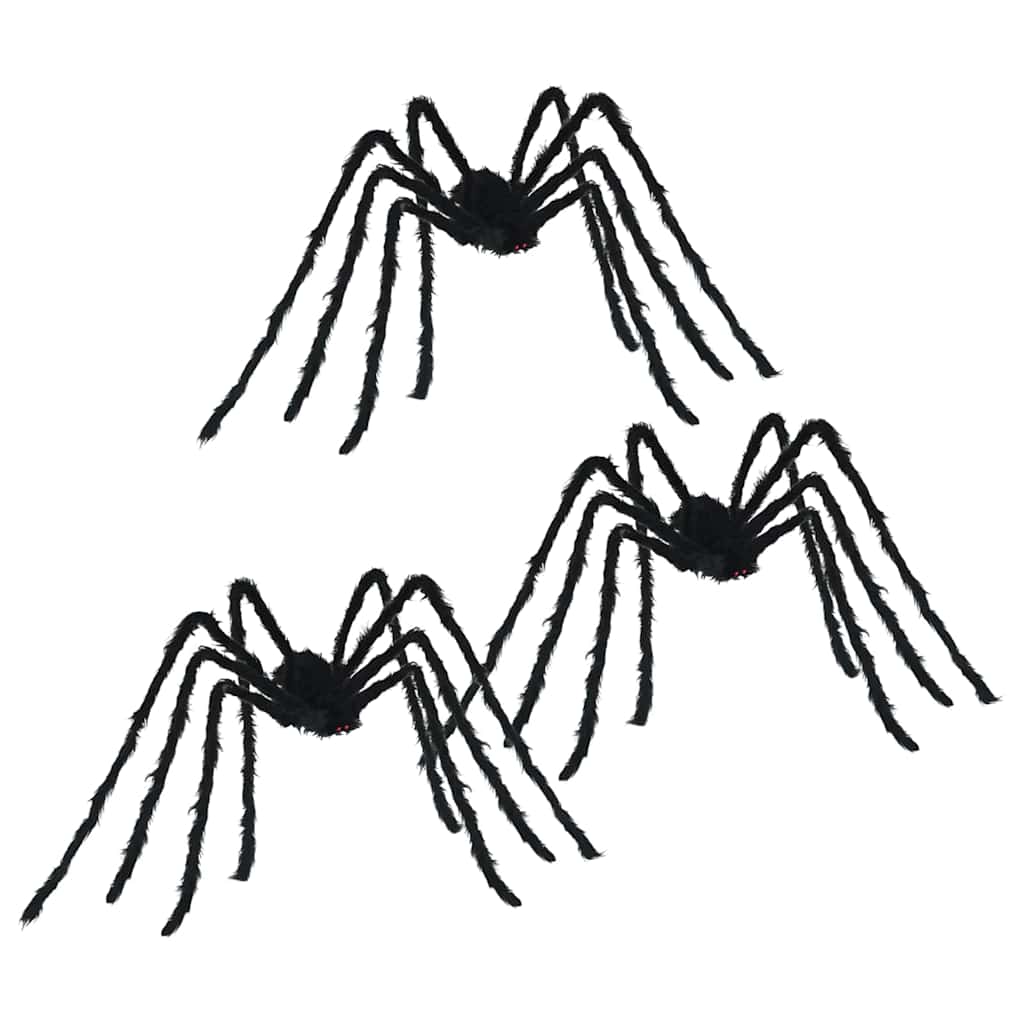 Halloween Spider Decoration 3 pcs Black 200 cm Polyester