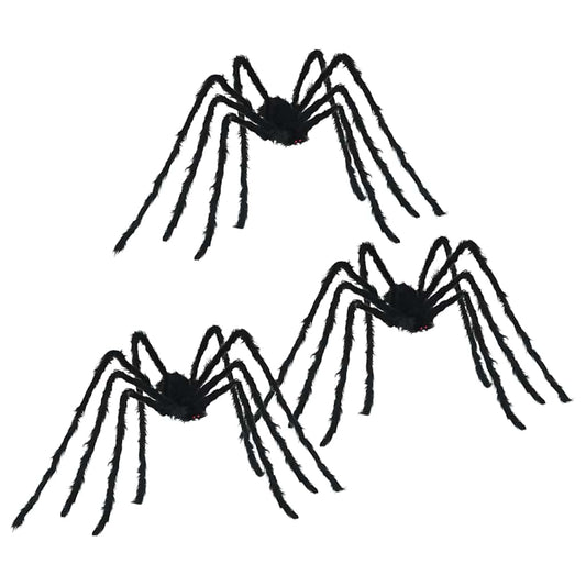 Halloween Spider Decoration 3 pcs Black 200 cm Polyester