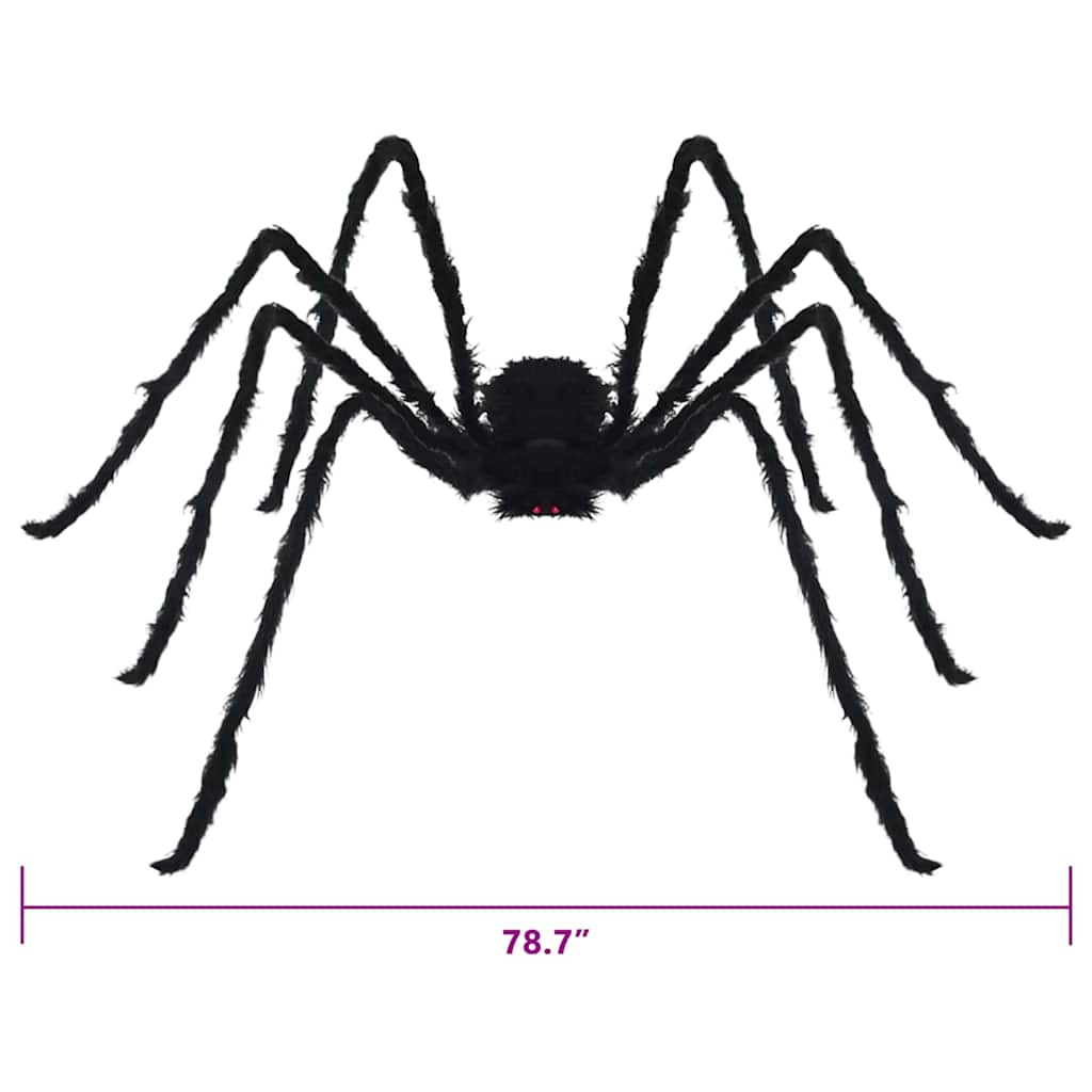 Halloween Spider Decoration 3 pcs Black 200 cm Polyester