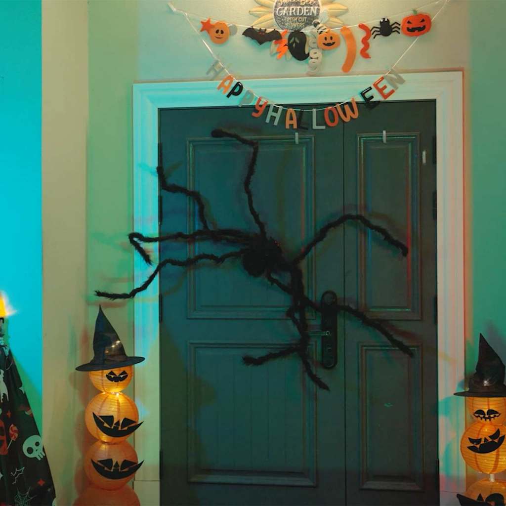 Halloween Spider Decoration 3 pcs Black 150 cm Polyester