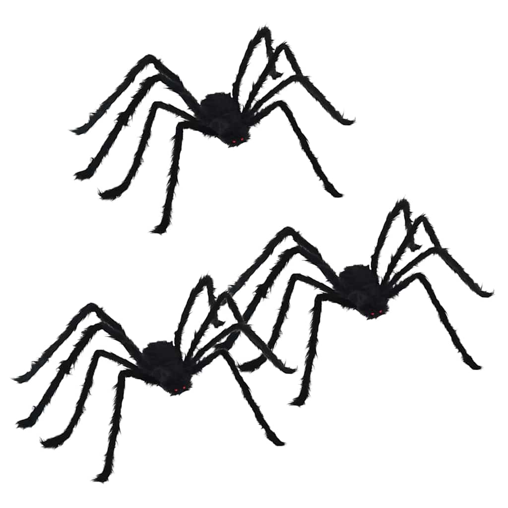 Halloween Spider Decoration 3 pcs Black 150 cm Polyester