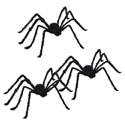 Halloween Spider Decoration 3 pcs Black 150 cm Polyester
