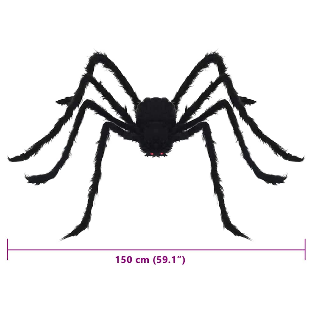 Halloween Spider Decoration 3 pcs Black 150 cm Polyester