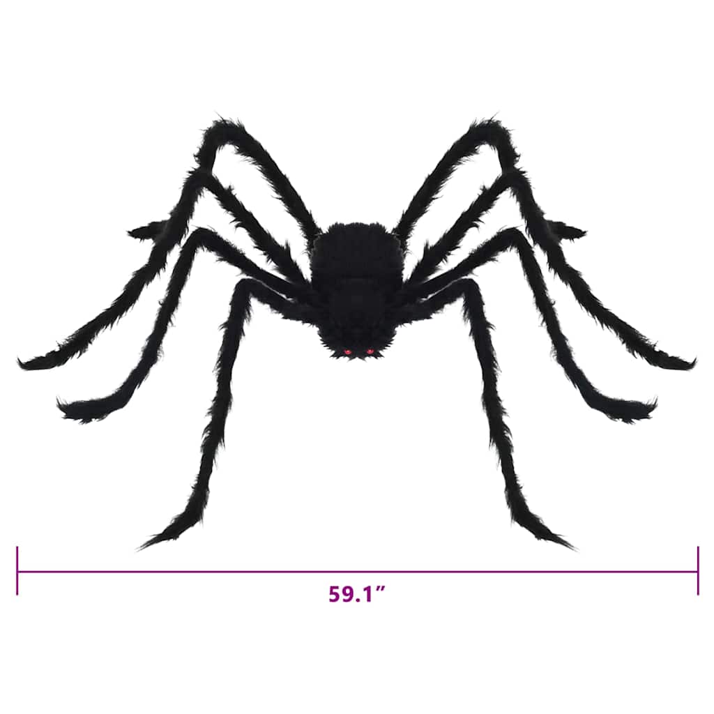 Halloween Spider Decoration 3 pcs Black 150 cm Polyester
