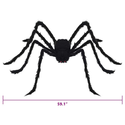 Halloween Spider Decoration 3 pcs Black 150 cm Polyester