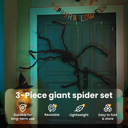 Halloween Spider Decoration 6 pcs Black 75 cm Polyester
