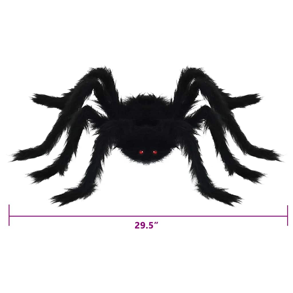 Halloween Spider Decoration 6 pcs Black 75 cm Polyester