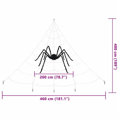 Halloween Spider Decoration with Webs 2 pcs Black and white