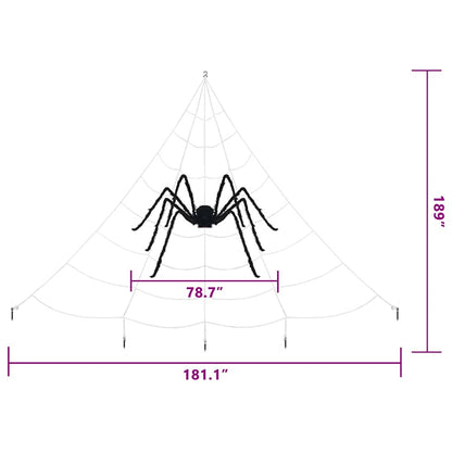 Halloween Spider Decoration with Webs 2 pcs Black and white