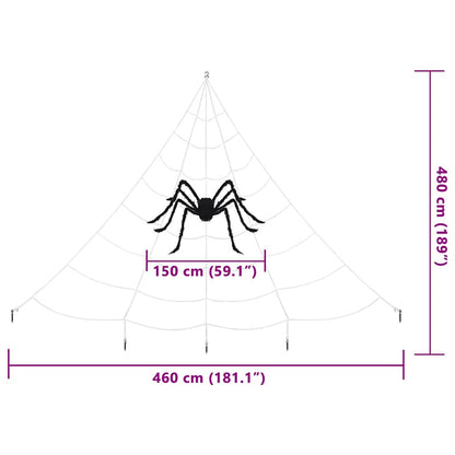 Halloween Spider Decoration with Webs 4 pcs Black and white