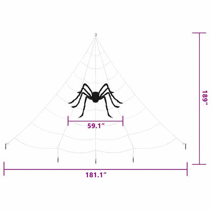 Halloween Spider Decoration with Webs 4 pcs Black and white